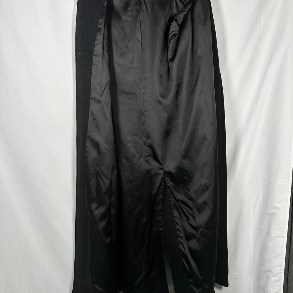 Steve By Searle Long Wool Cashmere Overcoat Black Size 10 - Picture 11 of 12